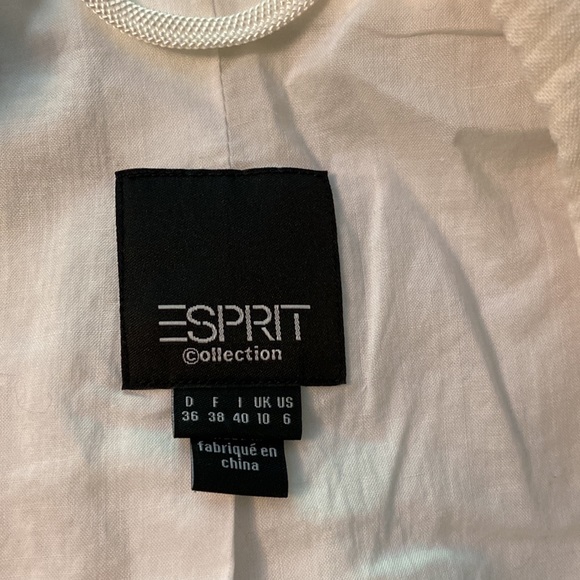 Esprit size 6 white seersucker casual blazer - Picture 2 of 4